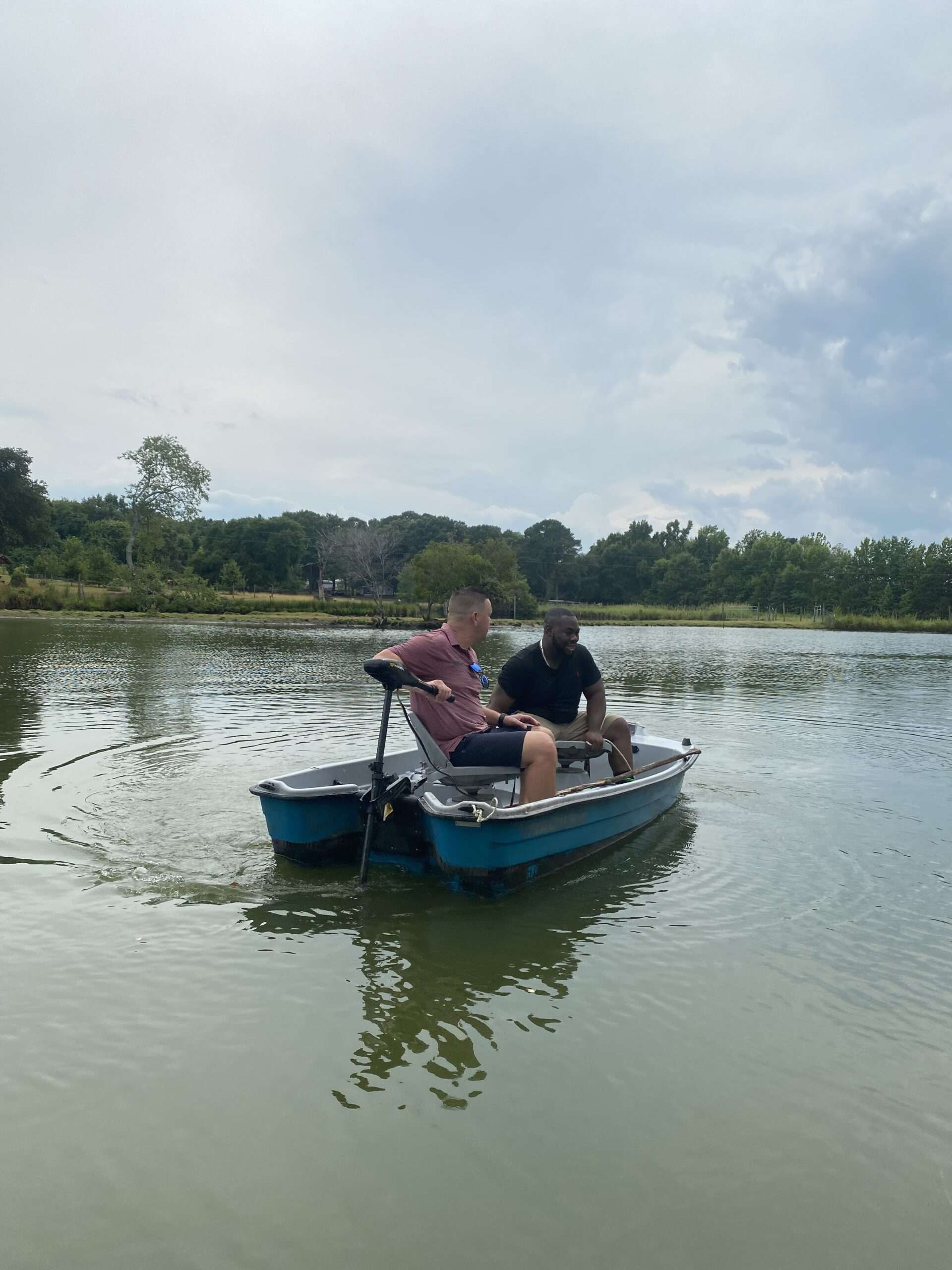 Two men on a boat